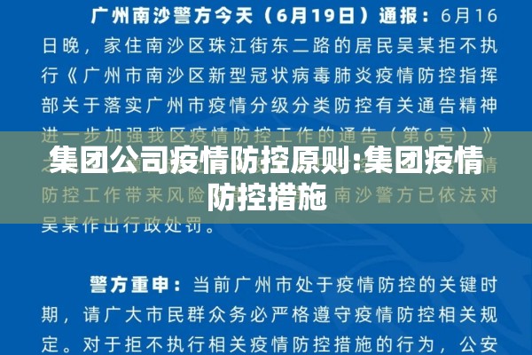 集团公司疫情防控原则:集团疫情防控措施