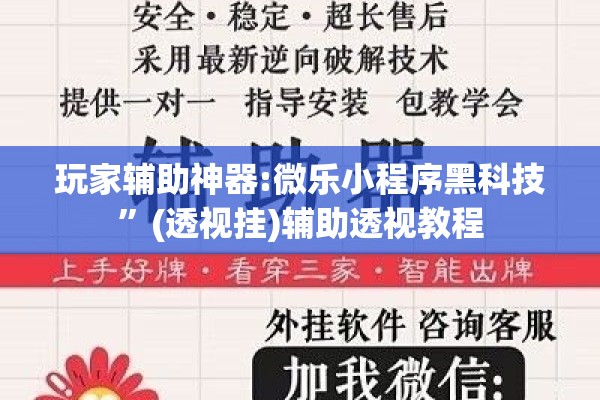玩家辅助神器:微乐小程序黑科技	”(透视挂)辅助透视教程