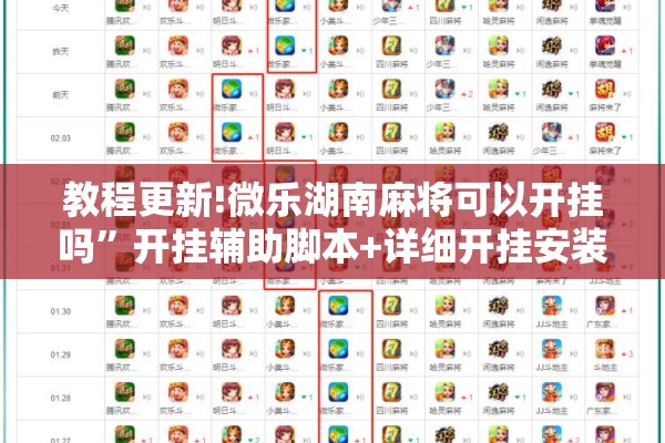 教程更新!微乐湖南麻将可以开挂吗”开挂辅助脚本+详细开挂安装教程