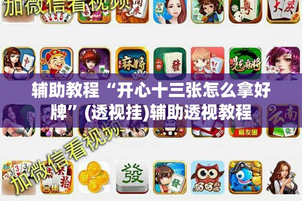 辅助教程“开心十三张怎么拿好牌”(透视挂)辅助透视教程