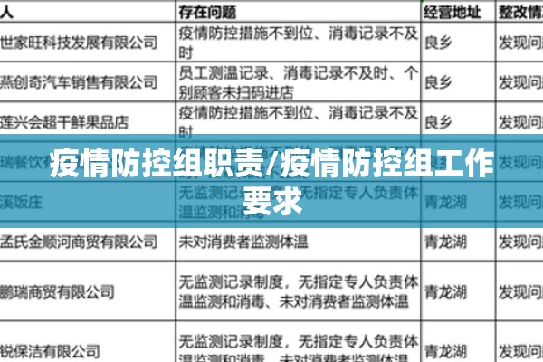 疫情防控组职责/疫情防控组工作要求 疫情防控组职责/疫情防控组工作要求