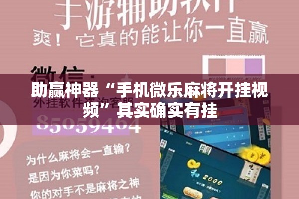 助赢神器“手机微乐麻将开挂视频”其实确实有挂