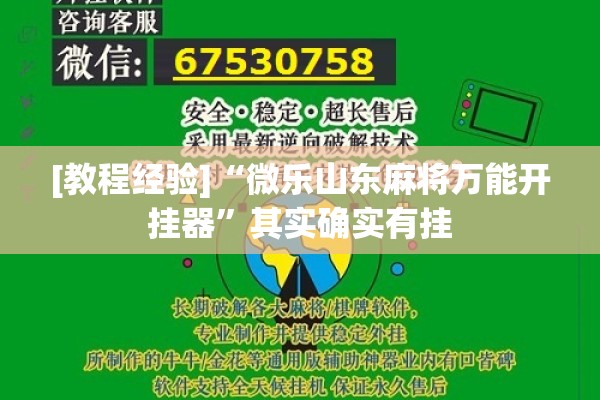 [教程经验]“微乐山东麻将万能开挂器	”其实确实有挂