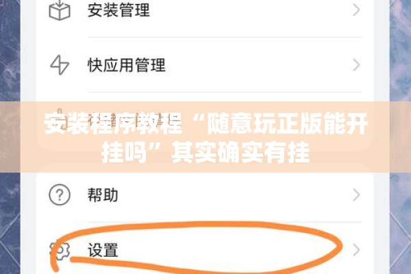安装程序教程“随意玩正版能开挂吗	”其实确实有挂