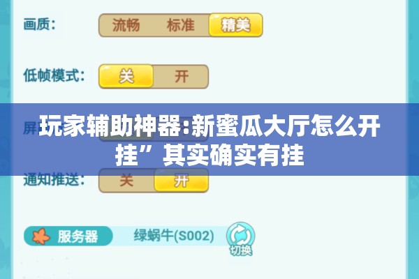 玩家辅助神器:新蜜瓜大厅怎么开挂”其实确实有挂
