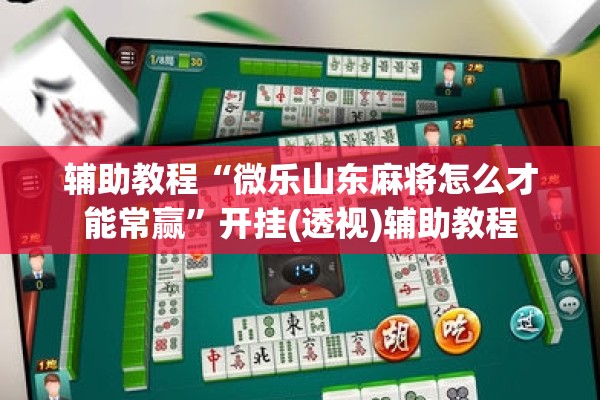 辅助教程“微乐山东麻将怎么才能常赢”开挂(透视)辅助教程