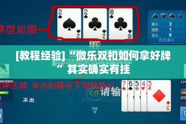 [教程经验]“微乐双扣如何拿好牌”其实确实有挂