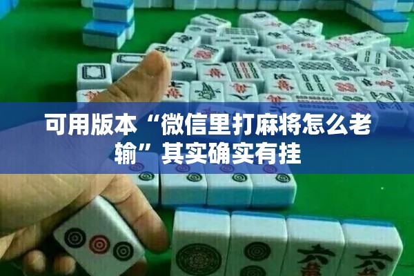 可用版本“微信里打麻将怎么老输”其实确实有挂
