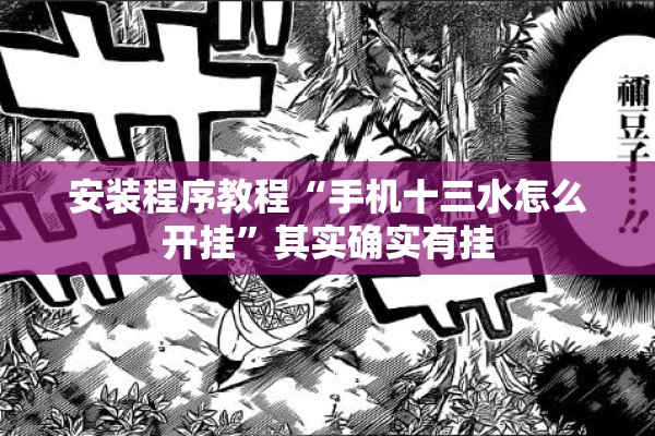 安装程序教程“手机十三水怎么开挂”其实确实有挂
