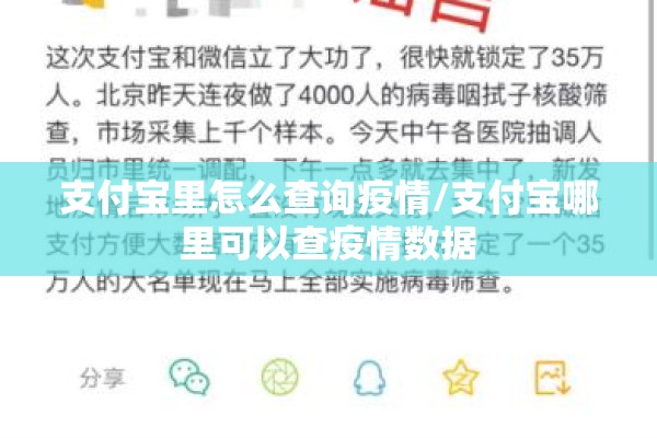 支付宝里怎么查询疫情/支付宝哪里可以查疫情数据