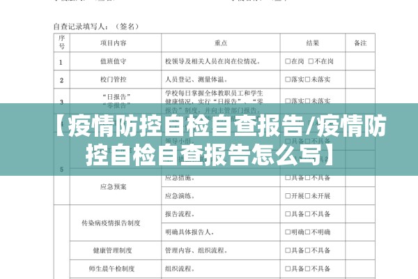 【疫情防控自检自查报告/疫情防控自检自查报告怎么写】 【疫情防控自检自查报告/疫情防控自检自查报告怎么写】