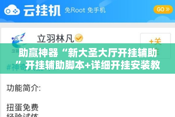 助赢神器“新大圣大厅开挂辅助”开挂辅助脚本+详细开挂安装教程
