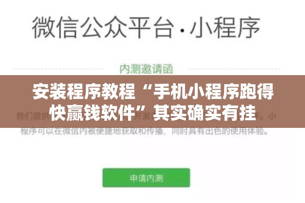 安装程序教程“手机小程序跑得快赢钱软件”其实确实有挂