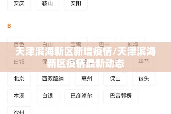 天津滨海新区新增疫情/天津滨海新区疫情最新动态