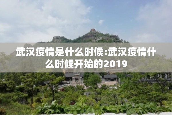 武汉疫情是什么时候:武汉疫情什么时候开始的2019