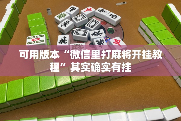 可用版本“微信里打麻将开挂教程”其实确实有挂