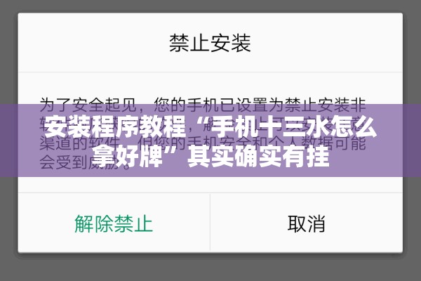 安装程序教程“手机十三水怎么拿好牌”其实确实有挂