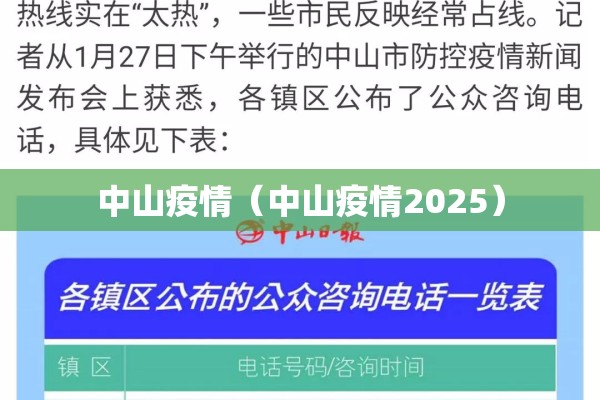 中山疫情(中山疫情2025) 中山疫情(中山疫情2025)