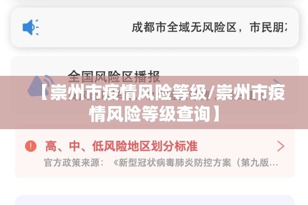 【崇州市疫情风险等级/崇州市疫情风险等级查询】