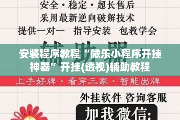 安装程序教程“微乐小程序开挂神器”开挂(透视)辅助教程