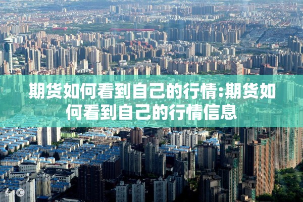 期货如何看到自己的行情:期货如何看到自己的行情信息