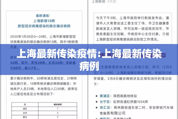 上海最新传染疫情:上海最新传染病例