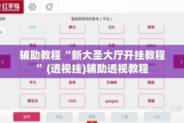 辅助教程“新大圣大厅开挂教程”(透视挂)辅助透视教程