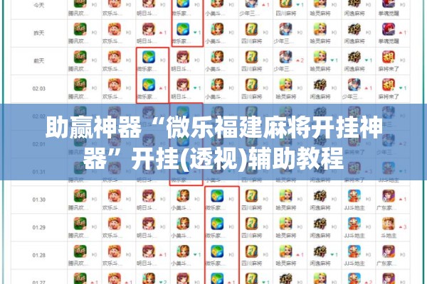 助赢神器“微乐福建麻将开挂神器”开挂(透视)辅助教程