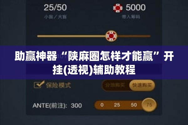 助赢神器“陕麻圈怎样才能赢	”开挂(透视)辅助教程
