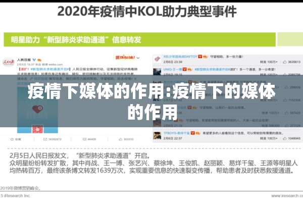 疫情下媒体的作用:疫情下的媒体的作用 疫情下媒体的作用:疫情下的媒体的作用
