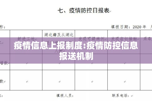 疫情信息上报制度:疫情防控信息报送机制