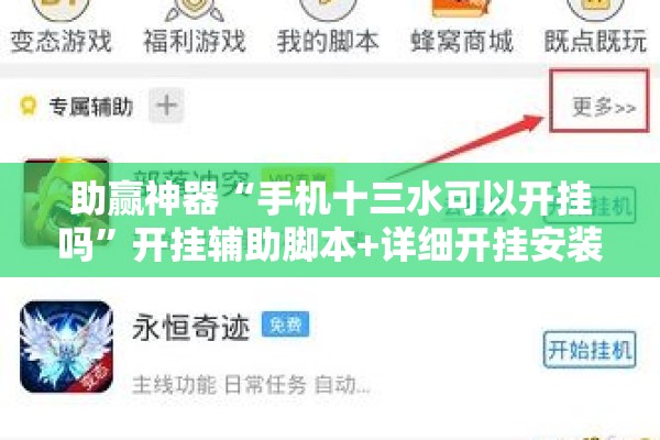 助赢神器“手机十三水可以开挂吗	”开挂辅助脚本+详细开挂安装教程