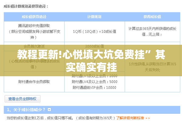 教程更新!心悦填大坑免费挂	”其实确实有挂
