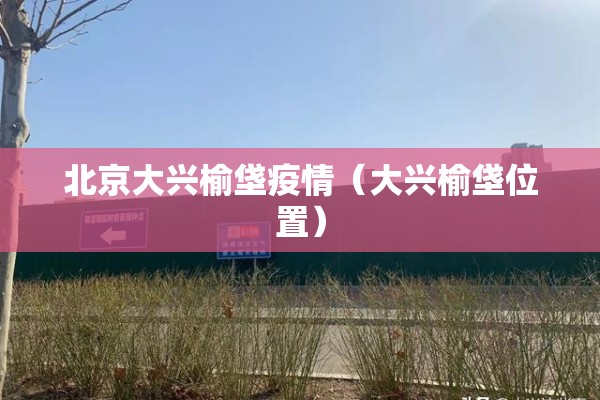 北京大兴榆垡疫情（大兴榆垡位置）