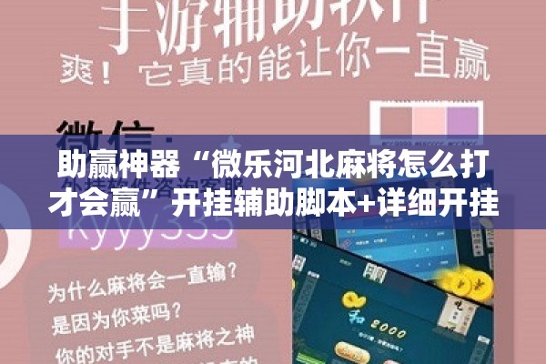 助赢神器“微乐河北麻将怎么打才会赢”开挂辅助脚本+详细开挂安装教程