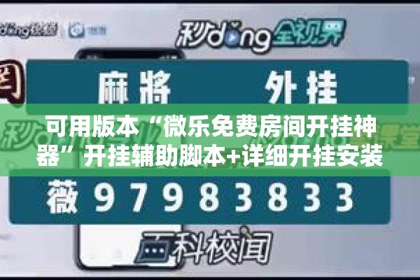 可用版本“微乐免费房间开挂神器”开挂辅助脚本+详细开挂安装教程