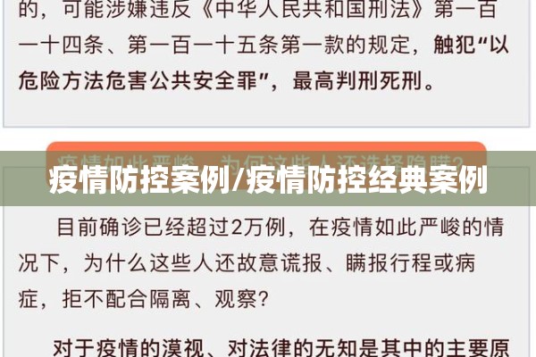 疫情防控案例/疫情防控经典案例