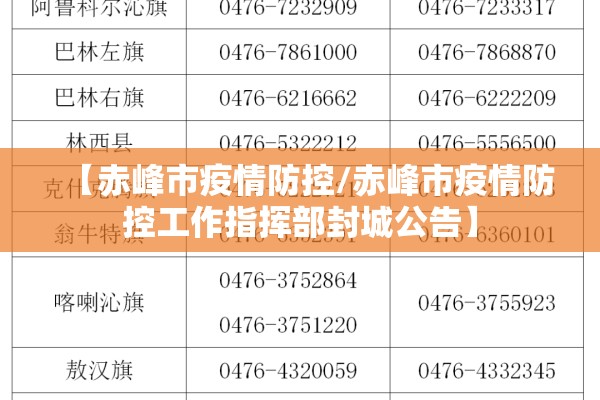 【赤峰市疫情防控/赤峰市疫情防控工作指挥部封城公告】