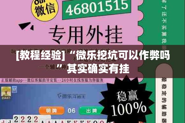 [教程经验]“微乐挖坑可以作弊吗”其实确实有挂
