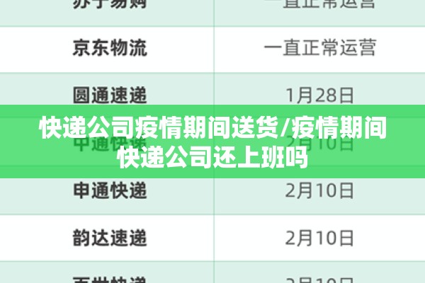 快递公司疫情期间送货/疫情期间快递公司还上班吗
