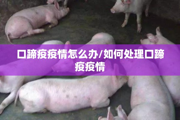 口蹄疫疫情怎么办/如何处理口蹄疫疫情