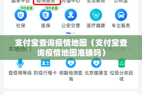 支付宝查询疫情地图（支付宝查询疫情地图准确吗）