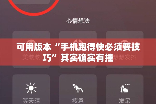 可用版本“手机跑得快必须要技巧”其实确实有挂