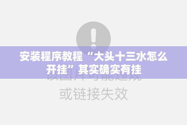 安装程序教程“大头十三水怎么开挂”其实确实有挂