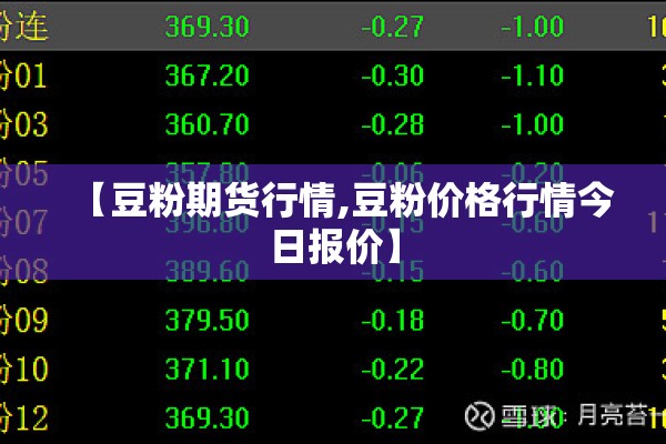 【豆粉期货行情,豆粉价格行情今日报价】