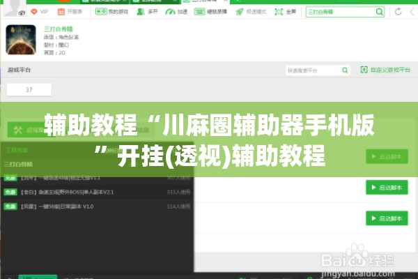 辅助教程“川麻圈辅助器手机版”开挂(透视)辅助教程