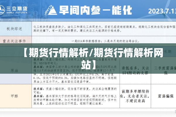 【期货行情解析/期货行情解析网站】