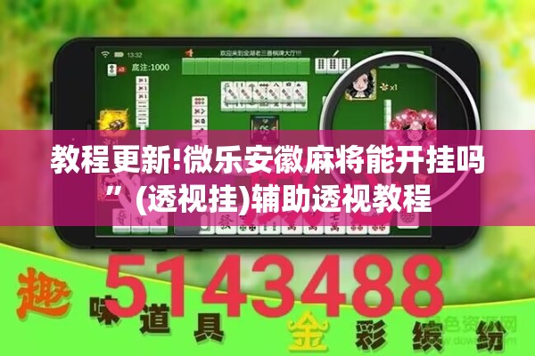 教程更新!微乐安徽麻将能开挂吗	”(透视挂)辅助透视教程