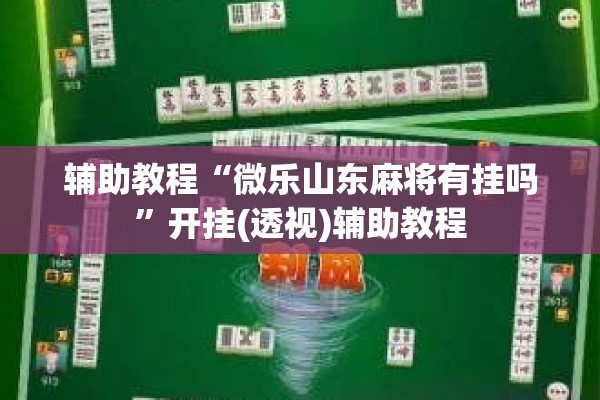 辅助教程“微乐山东麻将有挂吗”开挂(透视)辅助教程