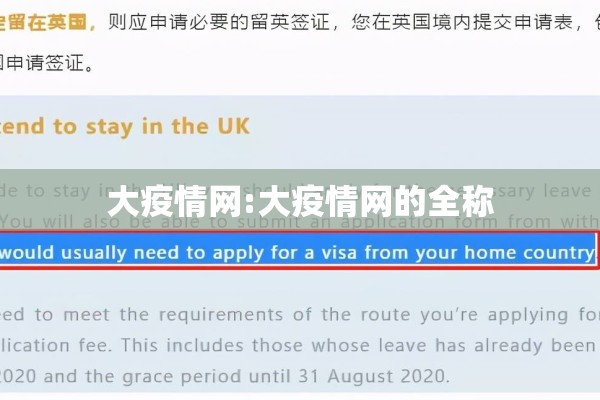 大疫情网:大疫情网的全称